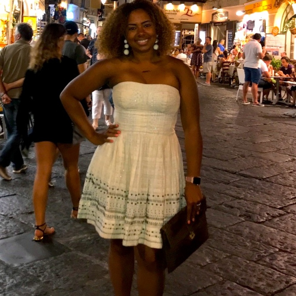 Club Monaco white beaded dress